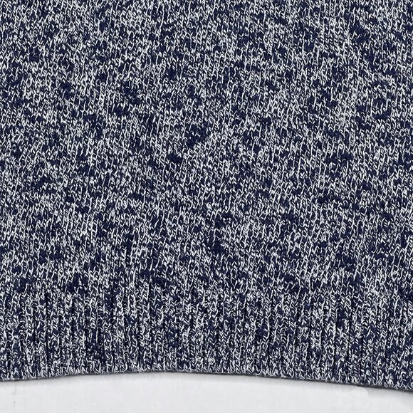 L.L. Bean Cotton Ragg Funnelneck Pullover Marled Knit Sweater Navy Sz M - NWOT - Picture 4 of 10